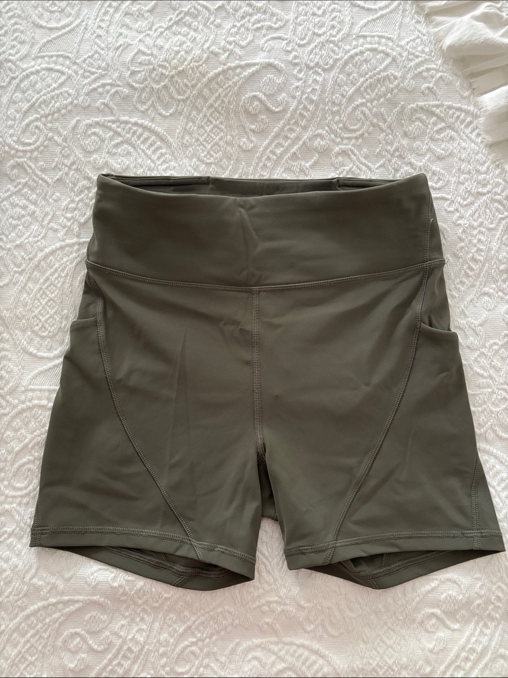 lululemon athletica Olive Green High-Rise Bike Shorts